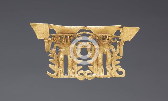 Bat-Nosed Figures Pendant, 1000-1550. Creator: Unknown.