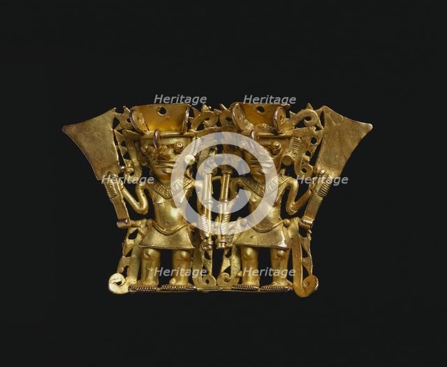 Bat-Nosed Figures Pendant, 1000-1550. Creator: Unknown.