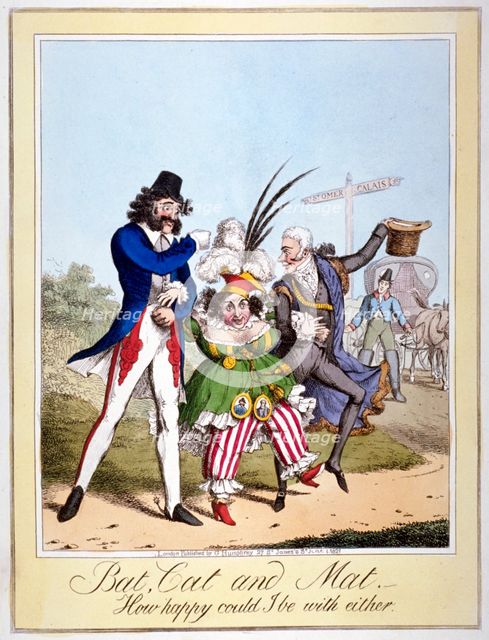 'Bat, Cat and Mat, how happy could I be with either', 1821. Creator: Anon.