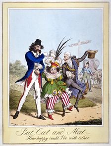 Bat, Cat and Mat, how happy could I be with either 1821. Creator: Anon