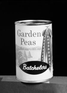 Batchelors Garden Peas tin, 1963. Creator: Michael Walters