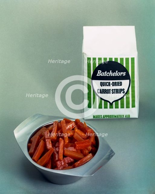 Batchelors Quick Dried Carot Strips, 1966.  Creator: Michael Walters.