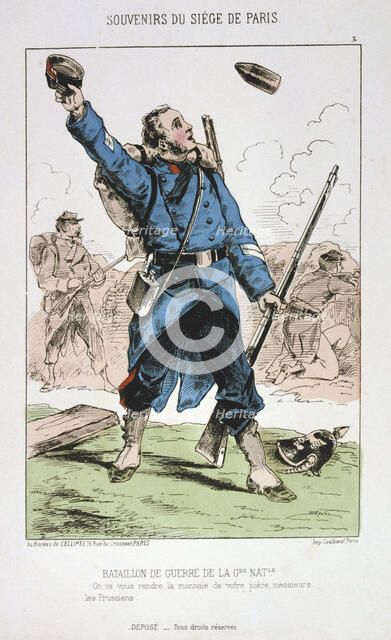'Bataillon de Guerre de la Garde Nationale', Siege of Paris, 1870-1871. Artist: Anon