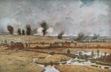 'Bataille de la Somme; La Vallee de la Somme pres de Curlu 1916 (1924) Creator: Francois Flameng