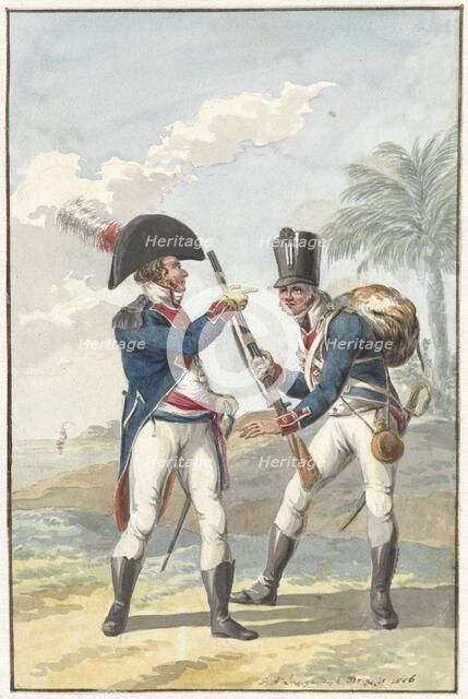 Batavian Colonial Infantry of the Cape of Good Hope, 1806. Creator: Jan Antony Langendijk.