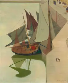 Bateaux à quai, Honfleur, 1913. Creator: Vallotton, Felix Edouard (1865-1925)