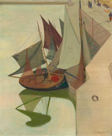 Bateaux à quai, Honfleur, 1913. Creator: Vallotton, Felix Edouard (1865-1925)