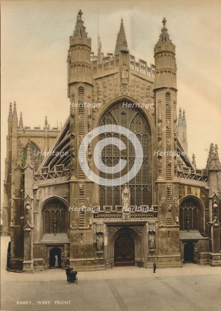 Bath Abbey, West front, c1925. Creator: Unknown.