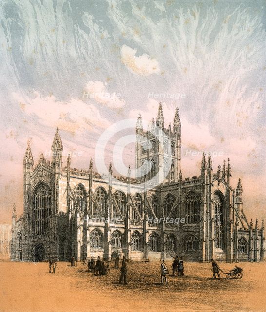 Bath Abbey, Somerset, c1870. Artist: Hanhart