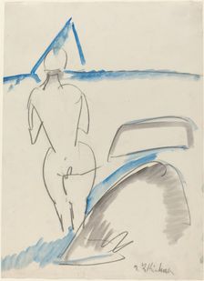 Bather on the Beach, 1912/1913. Creator: Ernst Kirchner
