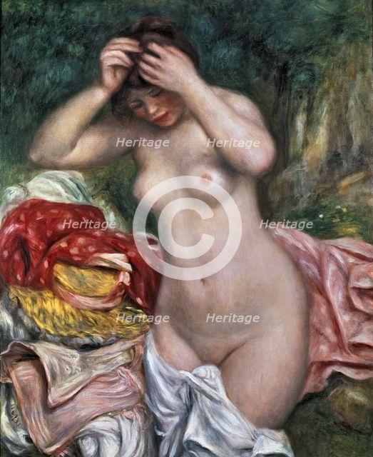  'Bather arranging her hair', 1868, by Auguste Renoir.