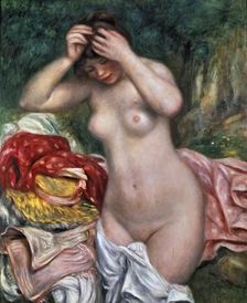 Bather arranging her hair 1868, by Auguste Renoir