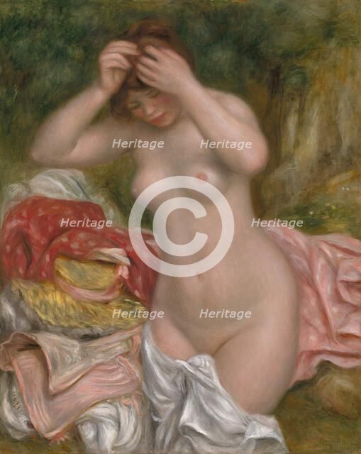 Bather Arranging Her Hair, 1893. Creator: Pierre-Auguste Renoir.