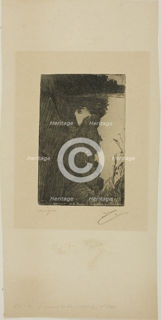Bather (Evening) I (Zinc etching), 1896. Creator: Anders Leonard Zorn.