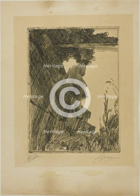 Bather (Evening) II, 1896. Creator: Anders Leonard Zorn.