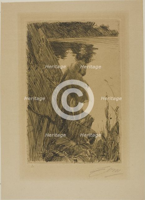 Bather (Evening) III, 1896. Creator: Anders Leonard Zorn.
