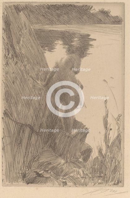 Bather III (Baigneuse de Dos), 1896. Creator: Anders Leonard Zorn.