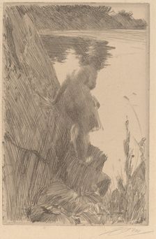 Bather III (Baigneuse de Dos), 1896. Creator: Anders Leonard Zorn