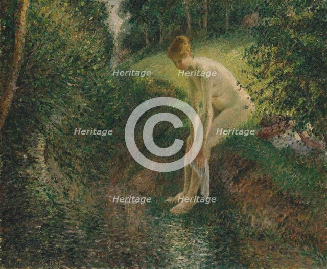 Bather in the Woods, 1895. Creator: Camille Pissarro.