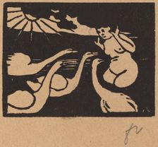 Bather with Swans (La baigneuse aux cygnes), 1893. Creator: Félix Vallotton