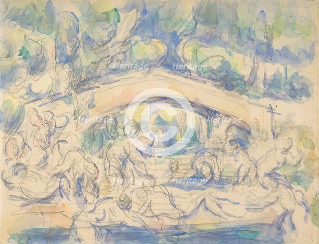 Bathers Under a Bridge (recto); 1900-06. Creator: Paul Cezanne.