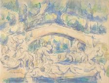 Bathers Under a Bridge (recto); 1900-06. Creator: Paul Cezanne