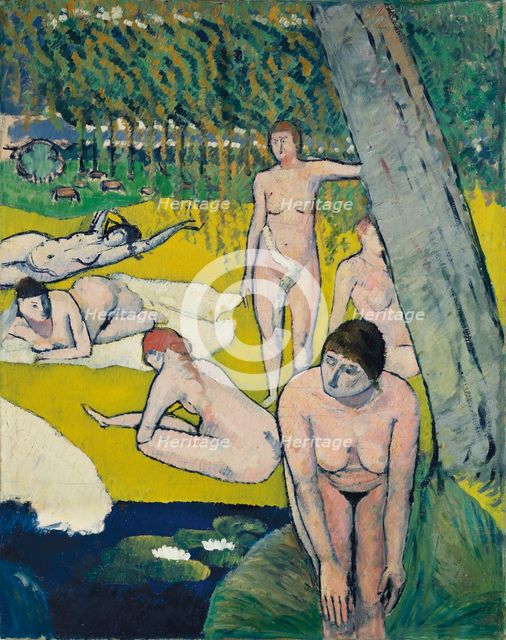 Bathers with Water Lilies (Baigneuses aux nénuphars), c1889. Creator: Bernard, Émile (1868-1941).