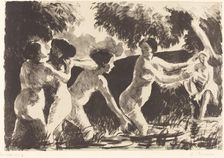 Bathers Wrestling (Baigneuses luttants), c. 1896. Creator: Camille Pissarro