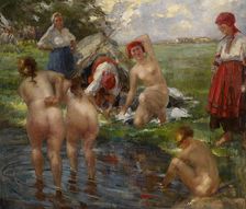 Bathers. Artist: Tikhov, Vitali Gavrilovich (1876-1939)
