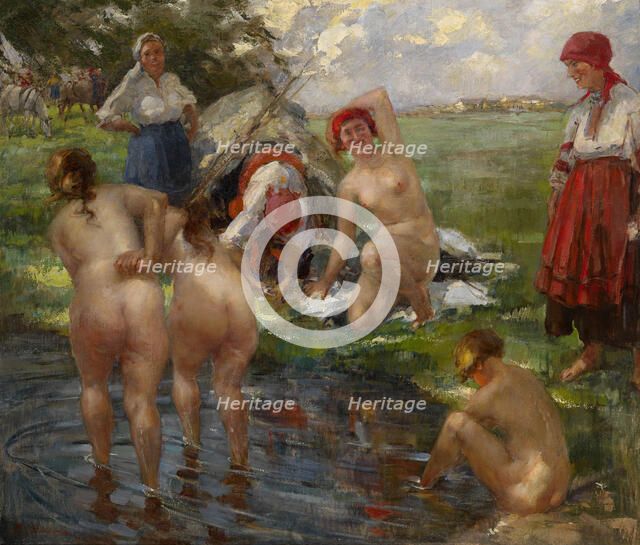 Bathers. Artist: Tikhov, Vitali Gavrilovich (1876-1939)