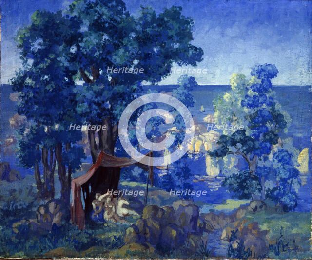 Bathers at the sea, 1913. Artist: Arapov, Anatoli Afanasyevich (1876-1949)