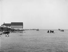 Bathers at Cottage City, Martha's Vineyard, between 1900 and 1906. Creator: Unknown