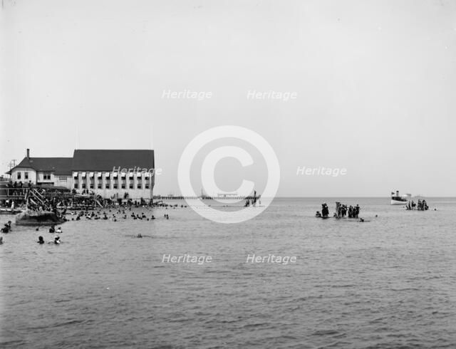 Bathers at Cottage City, Martha's Vineyard, between 1900 and 1906. Creator: Unknown.