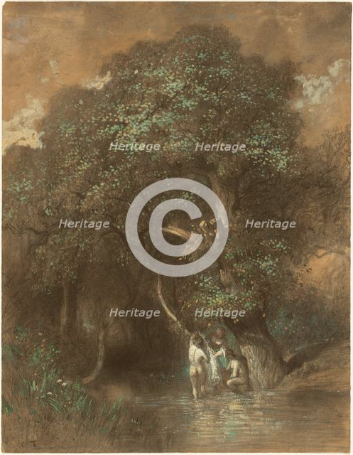 Bathers by a Giant Oak, c. 1842/1844. Creator: Constant Troyon.