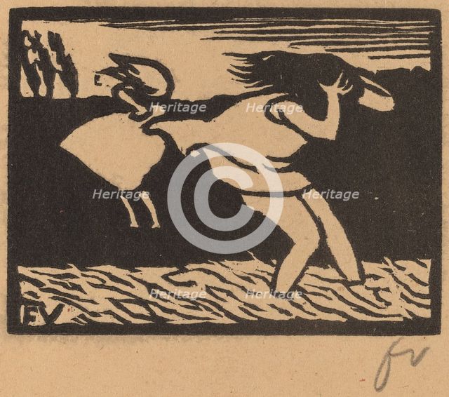Bathers Caught in a Storm (Les baigneuses surprises par l'orage), 1893. Creator: Félix Vallotton.