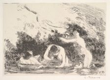 Bathers in the Shade of Wooded Banks, 1894. Creator: Camille Pissarro