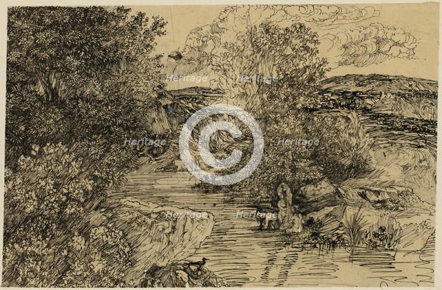 Bathers in a Brook, n.d. Creator: Rodolphe Bresdin.