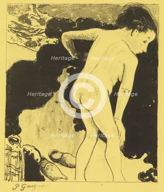 Bathers in Brittany, from the Volpini Suite: Dessins lithographiques, 1889., 1889. Creator: Paul Gauguin.
