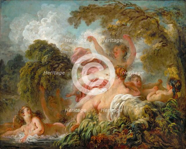 Bathers (Les baigneuses). Artist: Fragonard, Jean Honoré (1732-1806)