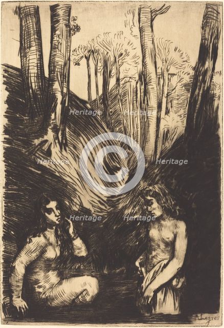 Bathers (Les baigneuses). Creator: Alphonse Legros.