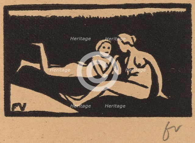 Bathers on the Grass (Baigneuses étendues sur l'herbe), 1893. Creator: Félix Vallotton.