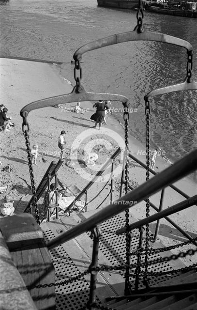 Bathers on Tower Beach, London, c1945-c1965. Artist: SW Rawlings