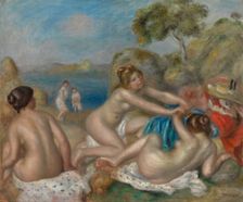 Bathers Playing with a Crab, c. 1897. Creator: Pierre-Auguste Renoir (French, 1841-1919)