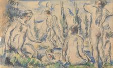 Bathers (recto); Landscape (verso), ca. 1888 (recto); n.d. (verso). Creator: Paul Cezanne