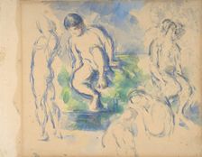 Bathers (recto); Still Life (verso), ca. 1890 (recto) - 1900 (verso). Creator: Paul Cezanne