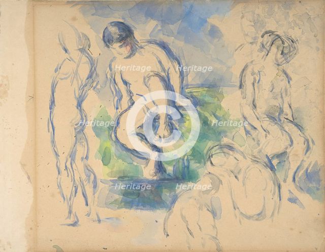 Bathers (recto); Still Life (verso), ca. 1890 (recto) - 1900 (verso). Creator: Paul Cezanne.