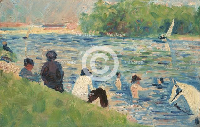 Bathers (Study for "Bathers at Asnières"), 1883/1884. Creator: Georges-Pierre Seurat.