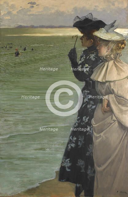 Bathing time at the seaside (L'heure du bain au bord de la mer), 1896. Creator: Duez, Ernest-Ange (1843-1896).