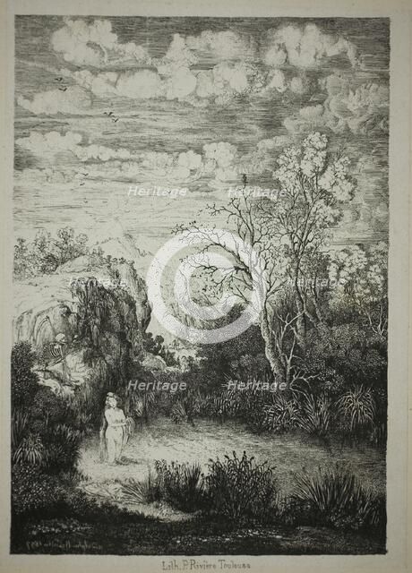 Bathing Woman and Time, 1857. Creator: Rodolphe Bresdin.