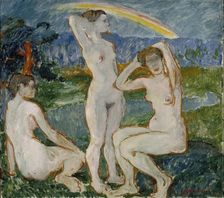 Bathing Women, sketch, 1912. Creator: Jalmari Ruokokoski